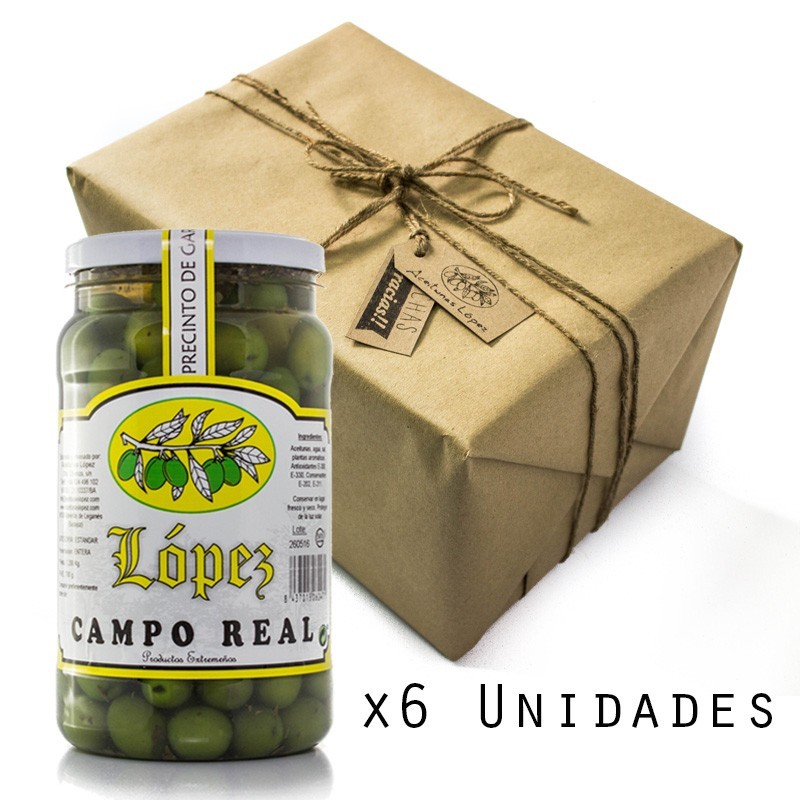 Pack 6 Unidades Aceituna Campo Real - Envase PET 1.200 g Peso Neto